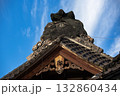 日本家屋の大きな鬼瓦 日本家屋の大きな鬼瓦 132860434