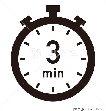3分タイマーのイラスト 132860766