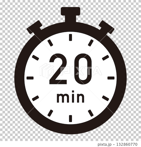 20分タイマーのイラスト 132860770