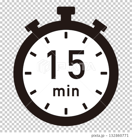 Illustration of a 15-minute timer 132860771