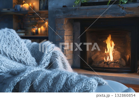 薪ストーブのある部屋 132860854
