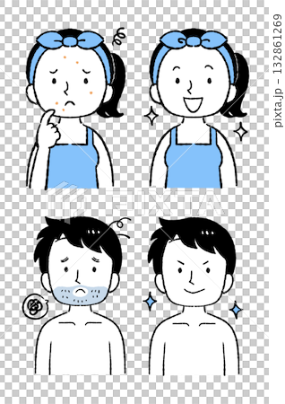 Acne improvement, beard hair removal Acne improvement, beard hair removal 132861269