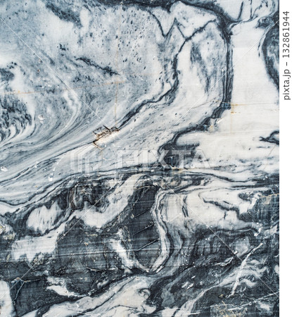 Abstract closeup of gray and white marble stone texture 132861944
