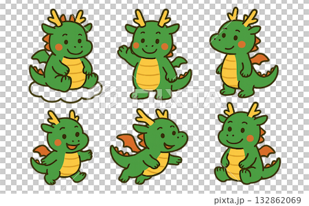 2026年龍年新年賀卡插圖 132862069