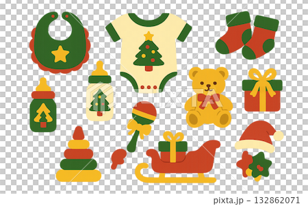 クリスマスの可愛い赤ちゃんイラスト素材 132862071