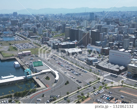 鹿児島市の本港新町付近の市街地の空撮 132862132