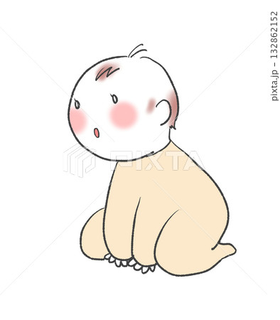 ぼーっと見つめる赤ちゃん ぼーっと見つめる赤ちゃん 132862152