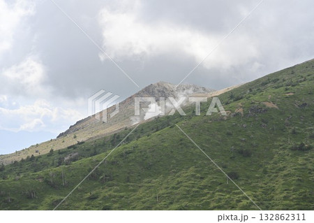 志賀草津高原ルートから望む白根山/群馬県 志賀草津高原ルートから望む白根山/群馬県 132862311