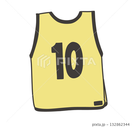 黄色いビブス10番のイラスト 132862344