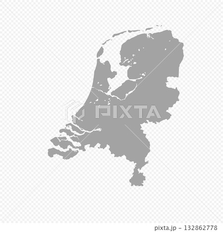 Map of Netherlands, sign silhouette. World Map Globe. Vector Illustration isolated on transparent background. Europe continent 132862778