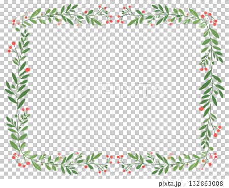 ボタニカルでシンプルなフレーム 132863008