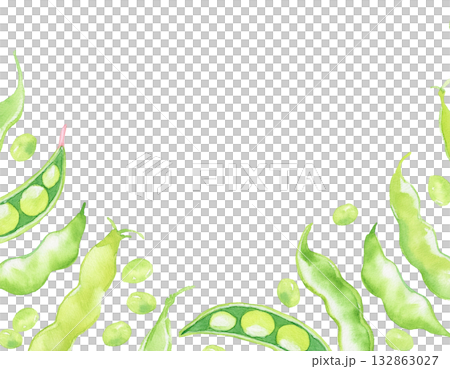 手繪毛豆的簡單背景。 132863027