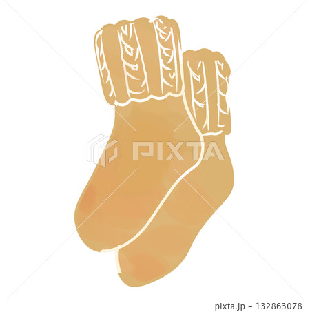 もこもこふわふわ靴下　ニットでかわいい	 132863078