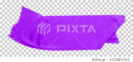 purple crumpled torn tape isolated on transparent background. 132863102