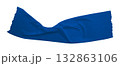 blue crumpled torn tape isolated on transparent background. 132863106