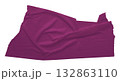 purple crumpled torn tape isolated on transparent background. 132863110