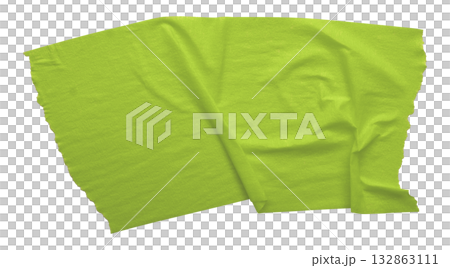 green crumpled torn tape isolated on transparent background. green crumpled torn tape isolated on transparent background. 132863111