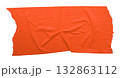 red crumpled torn tape isolated on transparent background. 132863112