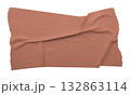 brown crumpled torn tape isolated on transparent background. 132863114