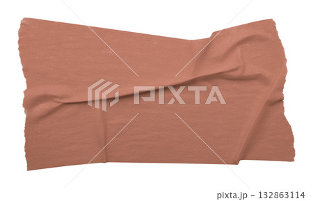 brown crumpled torn tape isolated on transparent background. brown crumpled torn tape isolated on transparent background. 132863114