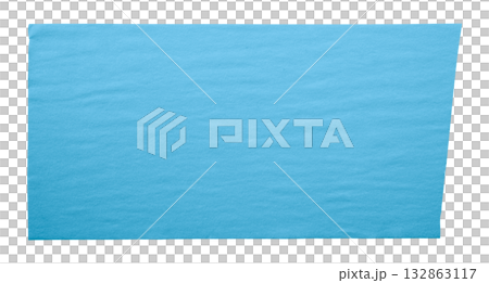 light blue crumpled torn tape isolated on transparent background. 132863117