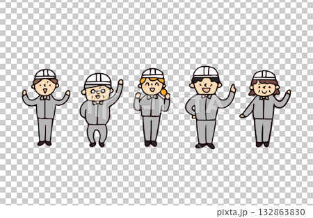Worker's illustration set 132863830