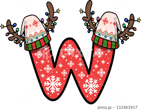 Christmas Festive Decoration Alphabet W Christmas Festive Decoration Alphabet W 132863917