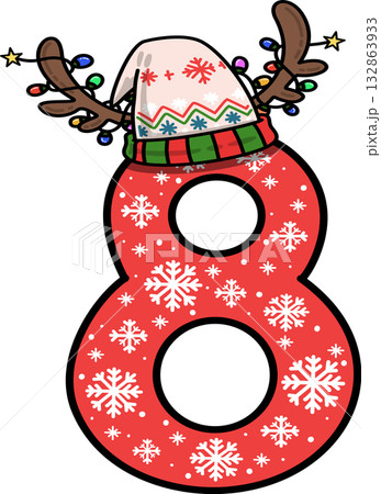 Christmas Festive Number 8 Decoration	 132863933