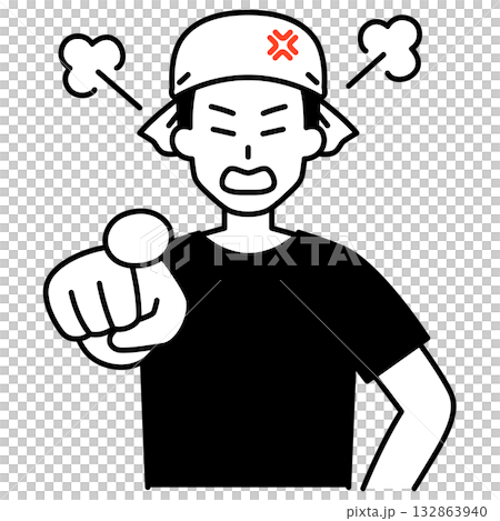 指差して怒る居酒屋の男性店員 132863940