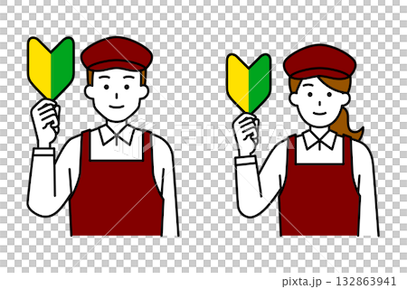 咖啡館工作人員拿著初學者評分錶 咖啡館工作人員拿著初學者評分錶 132863941