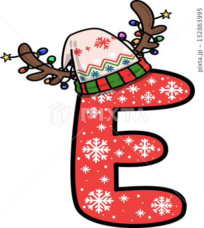 Christmas Festive Decoration Alphabet E	 132863995