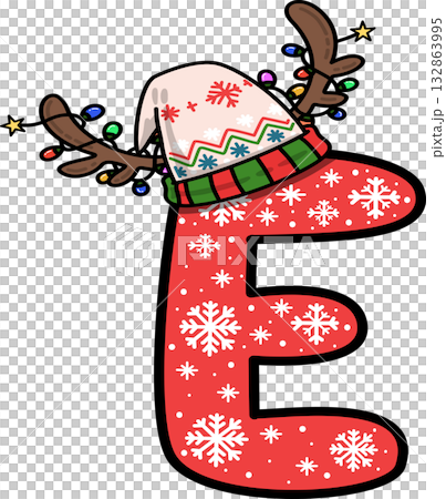 Christmas Festive Decoration Alphabet E	 132863995