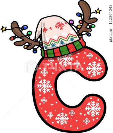 Christmas Festive Decoration Alphabet C	 132864048