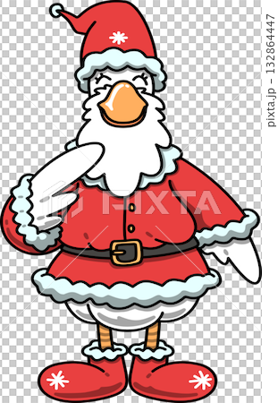 Christmas Groovy Goose Dressed as Santa Claus Cartoon Christmas Groovy Goose Dressed as Santa Claus Cartoon 132864447