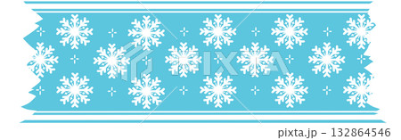 Snowflake Washi Tape Decoration Illustration Snowflake Washi Tape Decoration Illustration 132864546