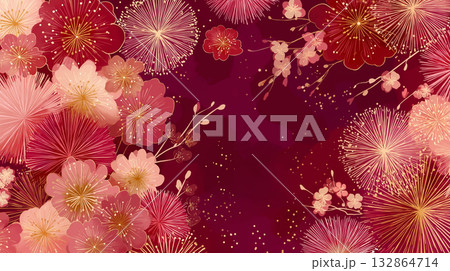 新春セールやキャンペーン用のポスターやバナー素材 132864714