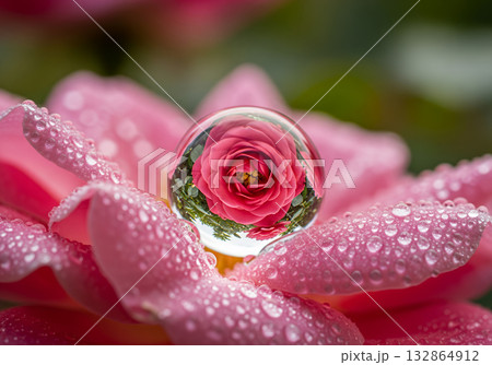 beautiful rose with water drops 132864912
