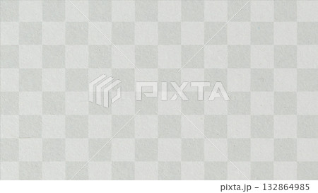 和紙柄パターン枠　市松模様テクスチャー背景イラスト　壁紙　灰色グレー　モノクロ 132864985