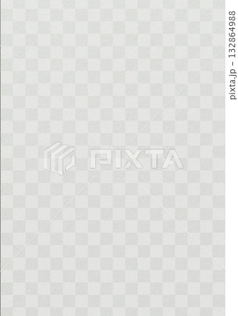 和紙柄パターン枠　市松模様テクスチャー背景イラスト　壁紙　灰色グレー　モノクロ　縦長 132864988