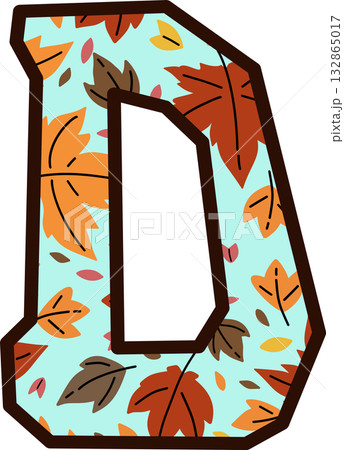 Autumn Leaves Pattern Uppercase Letter D Autumn Leaves Pattern Uppercase Letter D 132865017