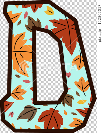 Autumn Leaves Pattern Uppercase Letter D Autumn Leaves Pattern Uppercase Letter D 132865017