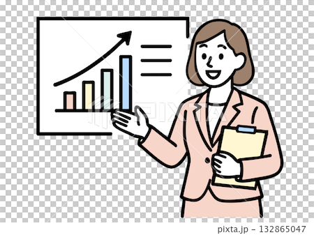 做介紹的一個女性商人 做介紹的一個女性商人 132865047