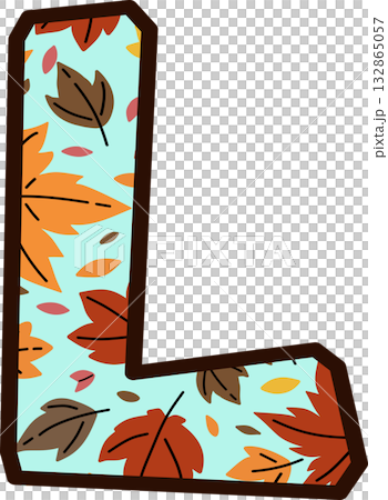 Autumn Leaves Pattern Uppercase Letter L 132865057