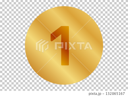 A luxurious gold number "1" symbol that represents a medal or the top ranking. A luxurious gold number "1" symbol that represents a medal or the top ranking. 132865167
