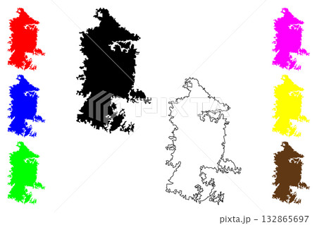 Enugu city (Federal Republic of Nigeria, Enugu State) map vector illustration, scribble sketch Enugwu map 132865697