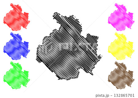 Oberon Shire (Commonwealth of Australia, New South Wales, NSW) map vector illustration, scribble sketch Oberon Council map 132865701