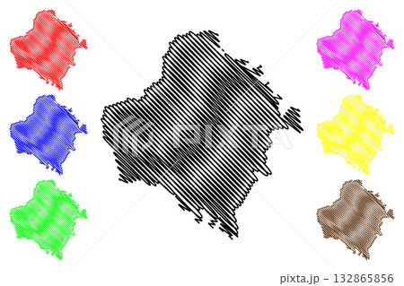 City of Ryde (Commonwealth of Australia, New South Wales, NSW) map vector illustration, scribble sketch Ryde map 132865856