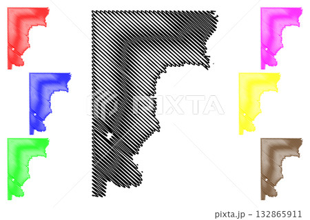 Unincorporated Far West Region (Commonwealth of Australia, New South Wales, NSW) map vector illustration, scribble sketch Unincorporated Far West map 132865911