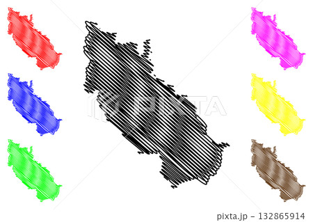 Uralla Shire (Commonwealth of Australia, New South Wales, NSW) map vector illustration, scribble sketch Uralla map 132865914