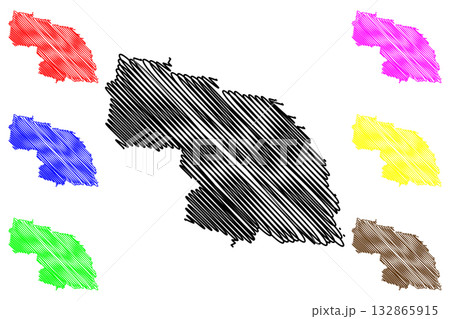 City of Wagga Wagga (Commonwealth of Australia, New South Wales, NSW) map vector illustration, scribble sketch Wagga Wagga map 132865915